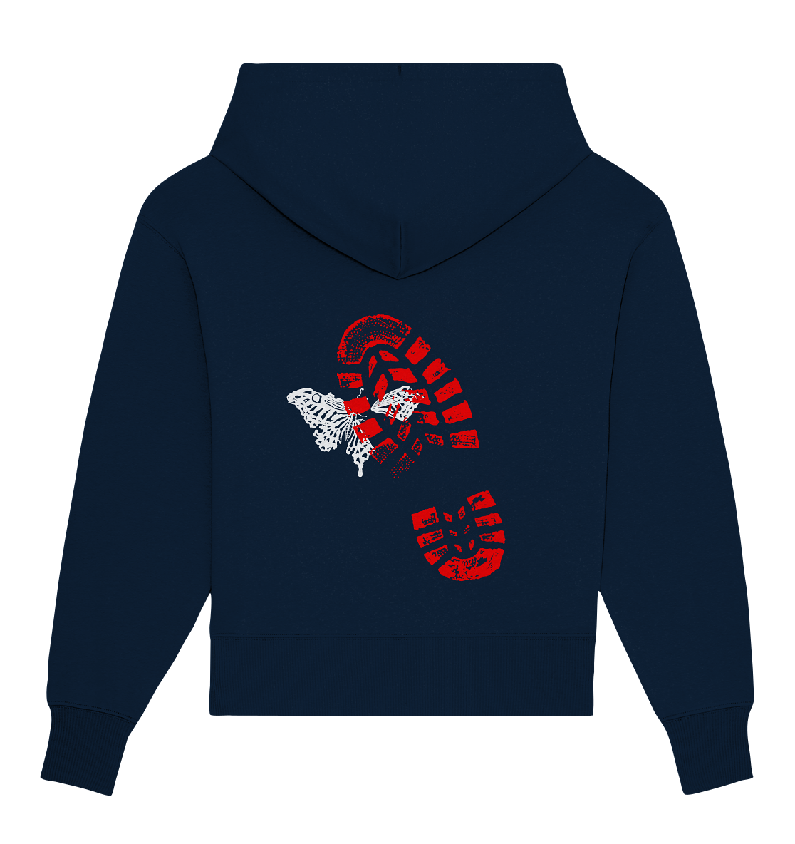 Schmetterling-Weiß - Organic Oversize Hoodie