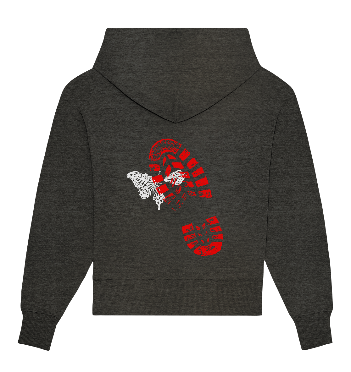 Schmetterling-Weiß - Organic Oversize Hoodie