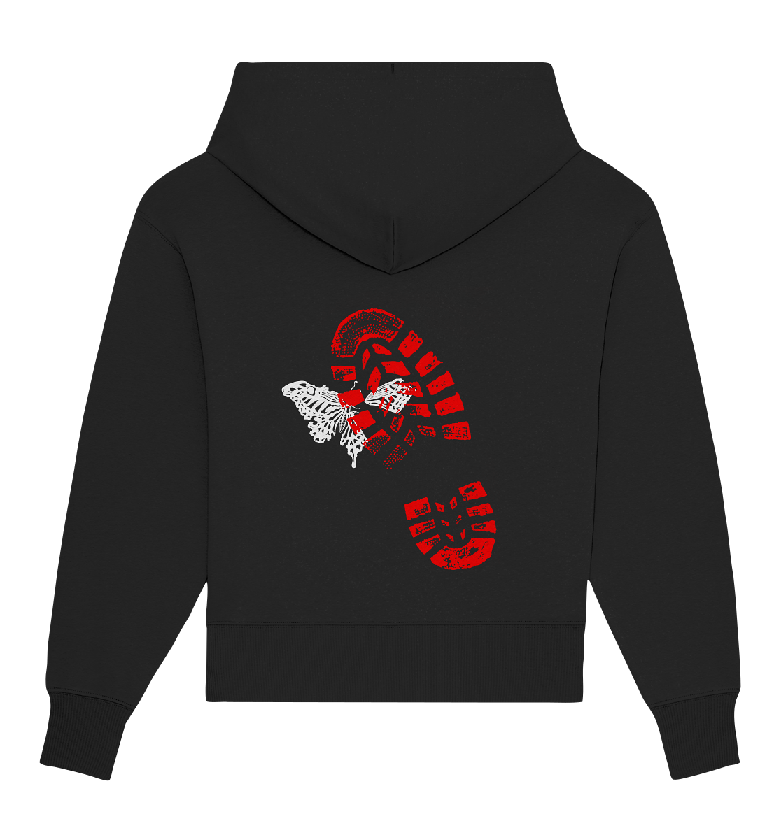 Schmetterling-Weiß - Organic Oversize Hoodie