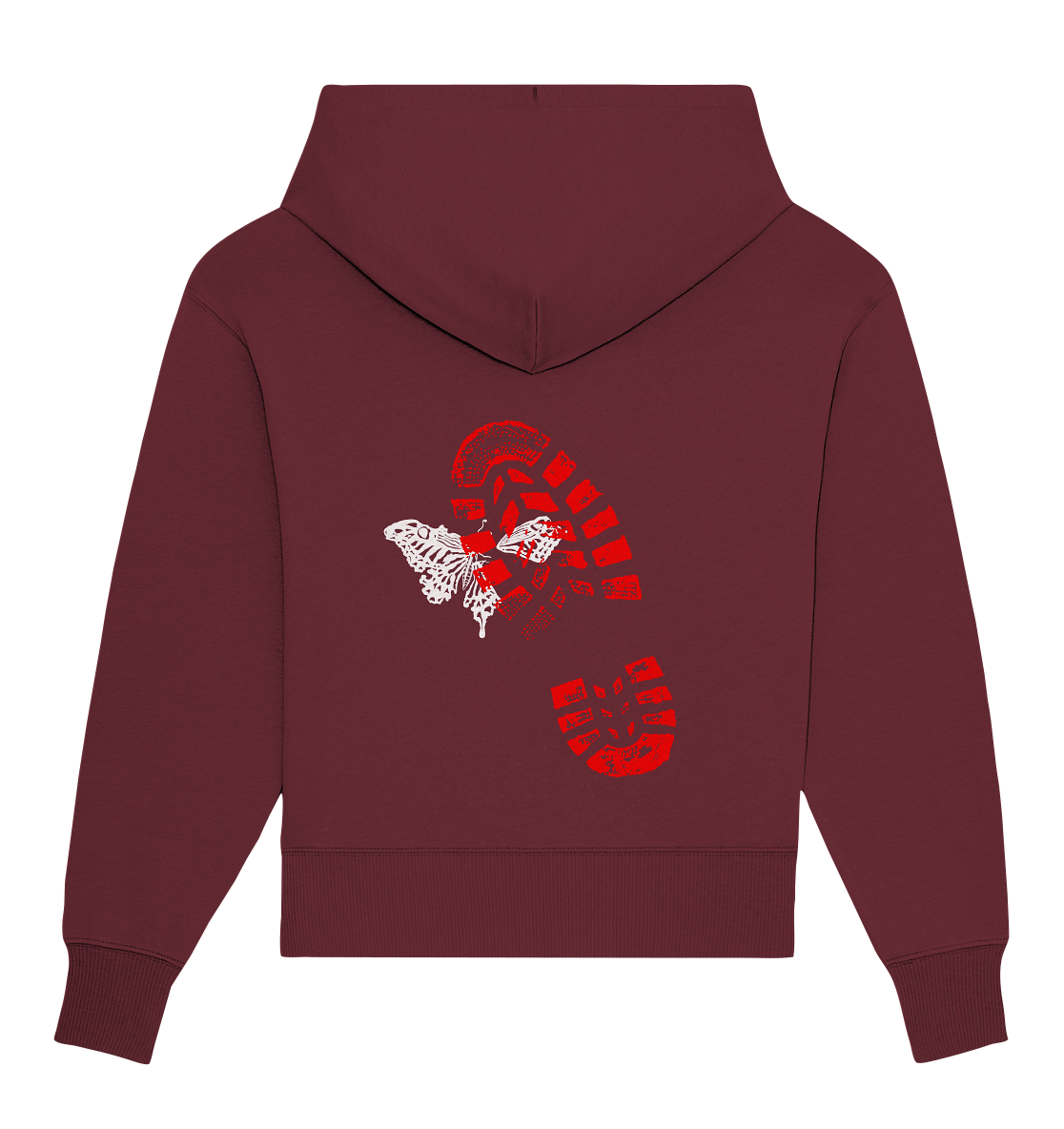 Schmetterling-Weiß - Organic Oversize Hoodie
