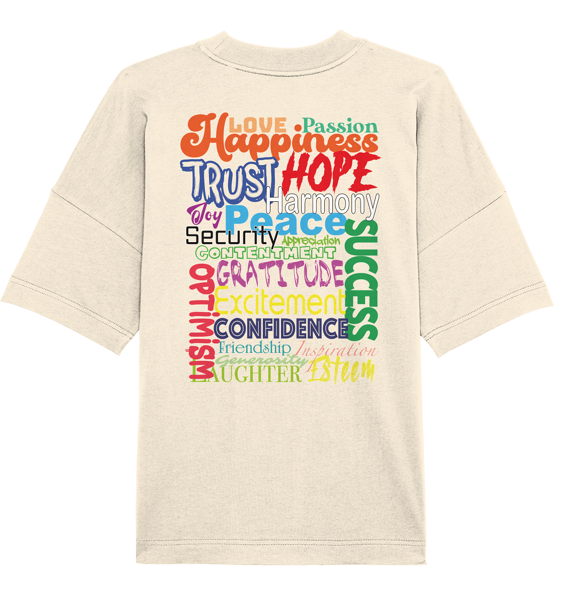 20 positive Wörter - Organic Oversize Shirt
