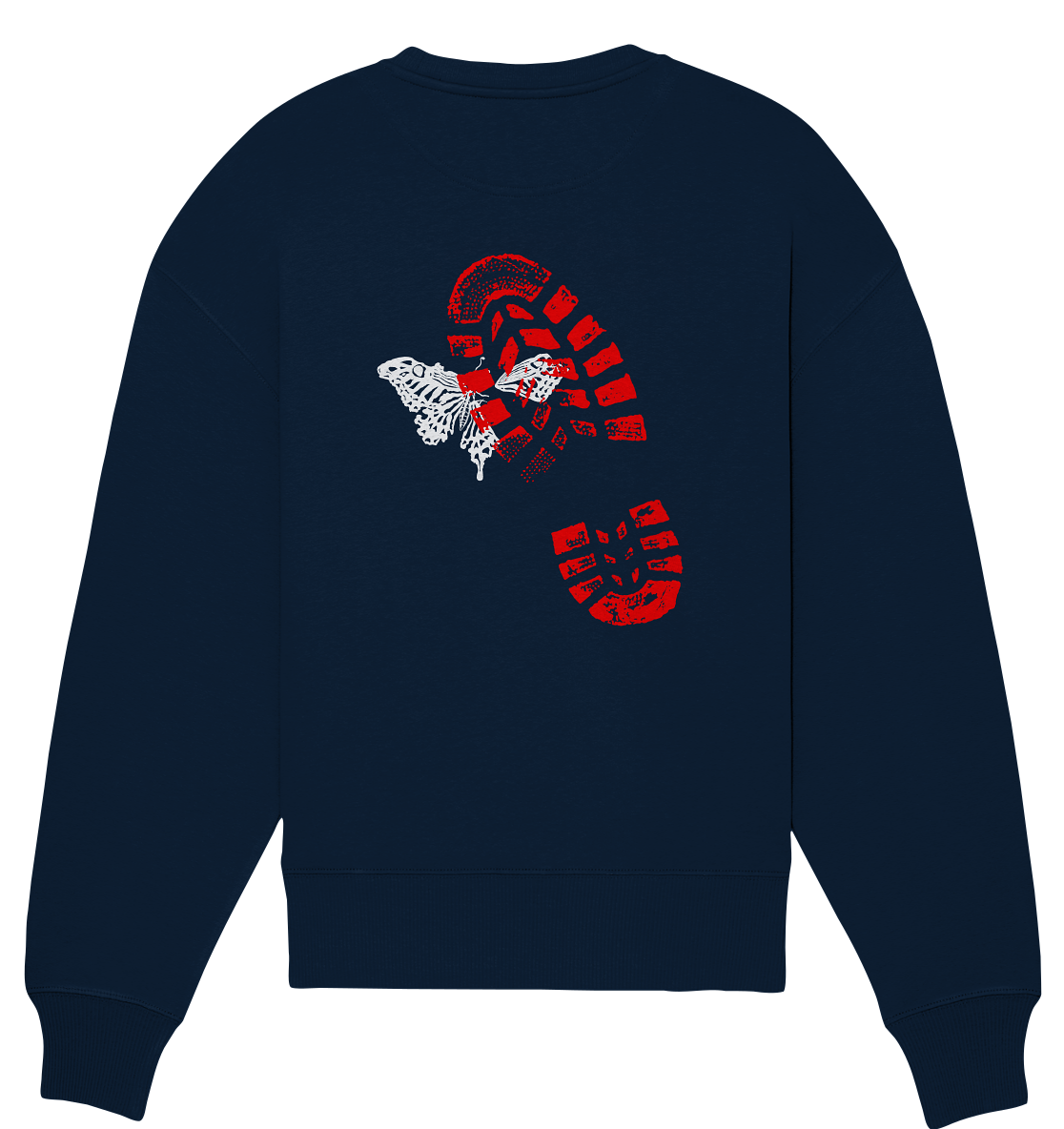 Schmetterling-Weiß - Organic Oversize Sweatshirt