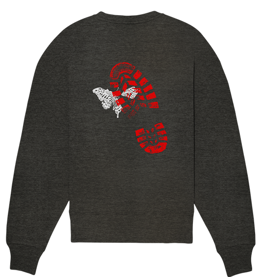 Schmetterling-Weiß - Organic Oversize Sweatshirt