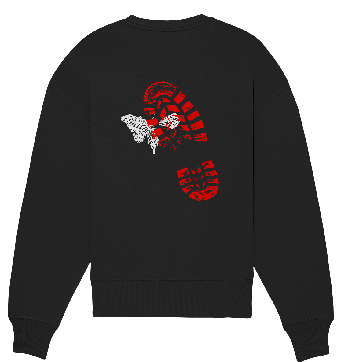 Schmetterling-Weiß - Organic Oversize Sweatshirt