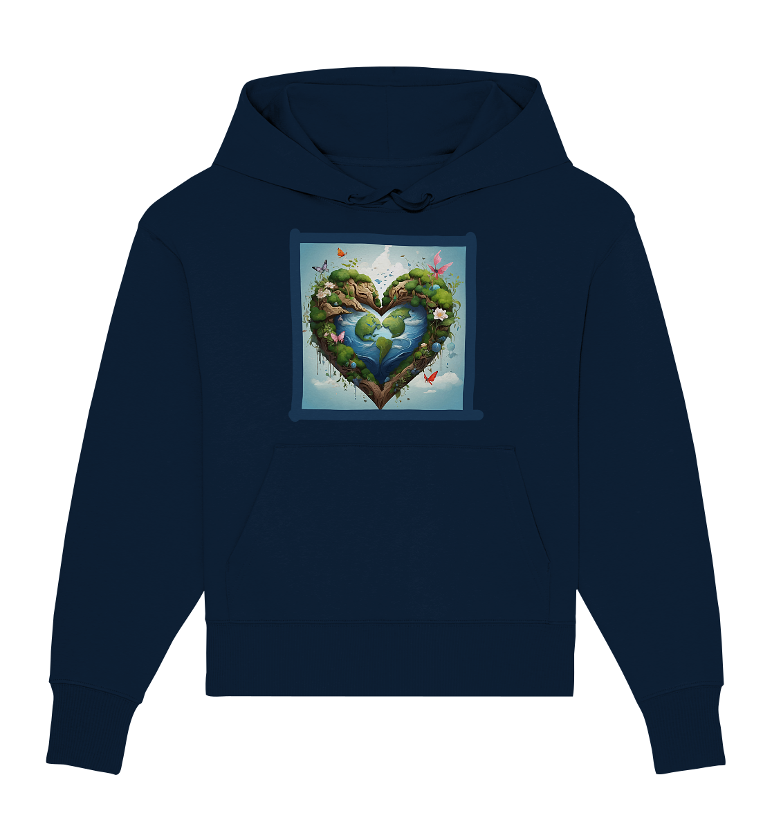 Erde herzförmig - Organic Oversize Hoodie