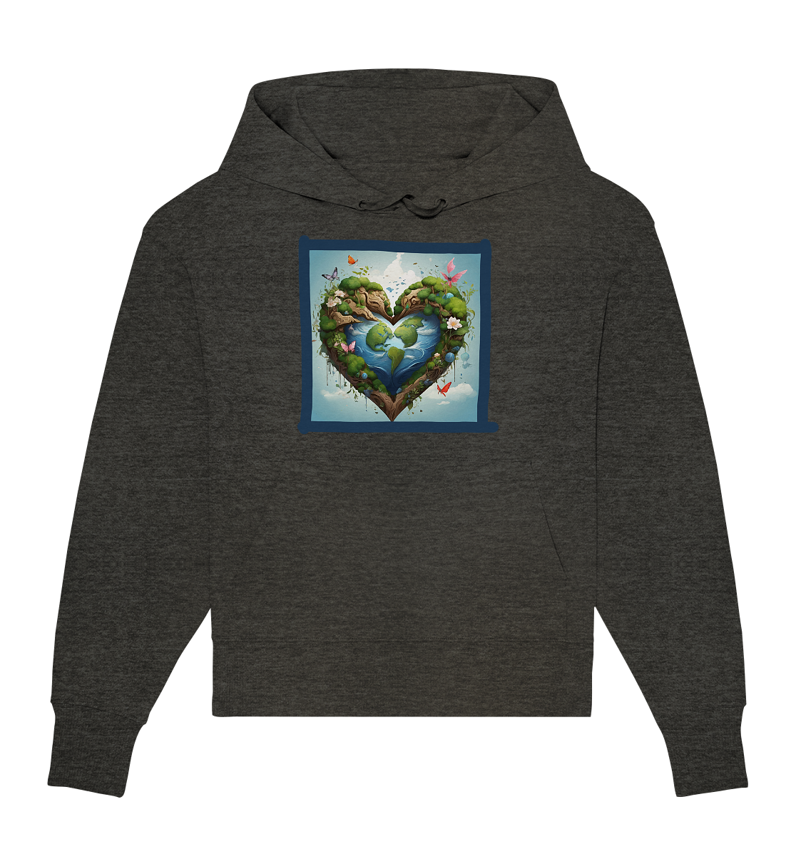 Erde herzförmig - Organic Oversize Hoodie