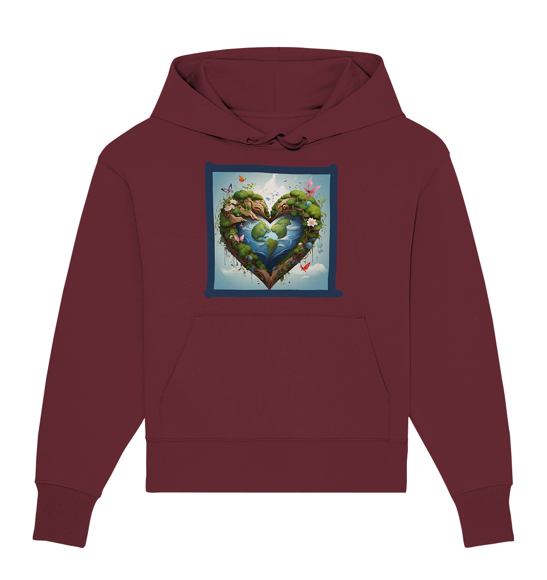 Erde herzförmig - Organic Oversize Hoodie