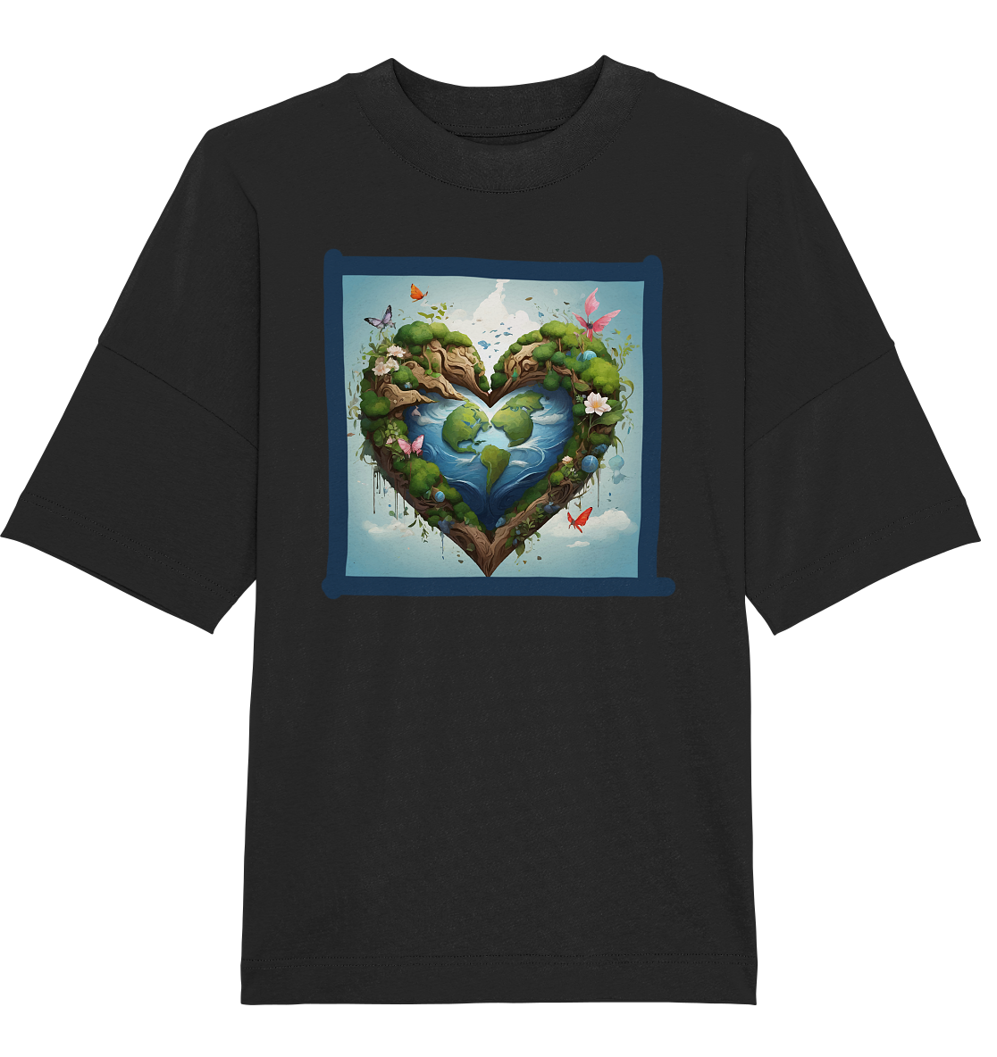 Erde herzförmig - Organic Oversize Shirt