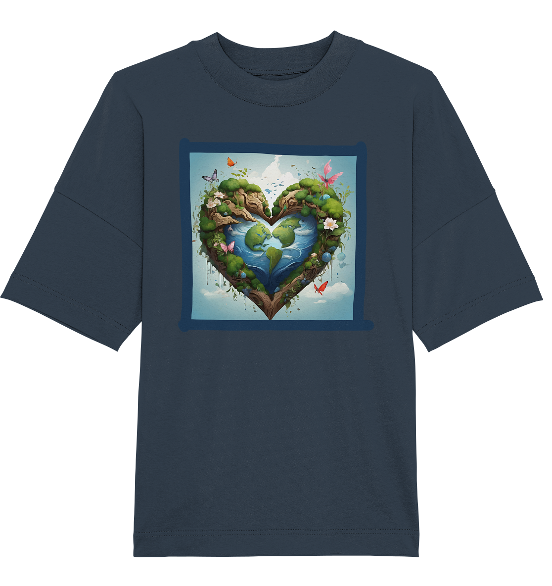Erde herzförmig - Organic Oversize Shirt