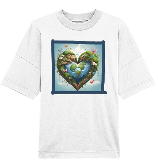 Erde herzförmig - Organic Oversize Shirt