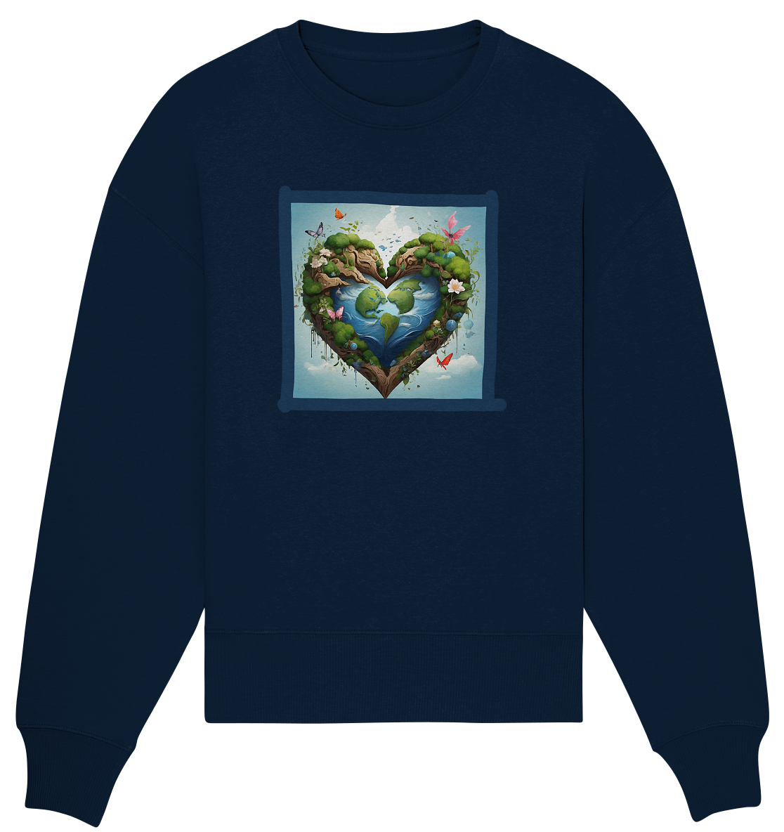 Erde herzförmig - Organic Oversize Sweatshirt