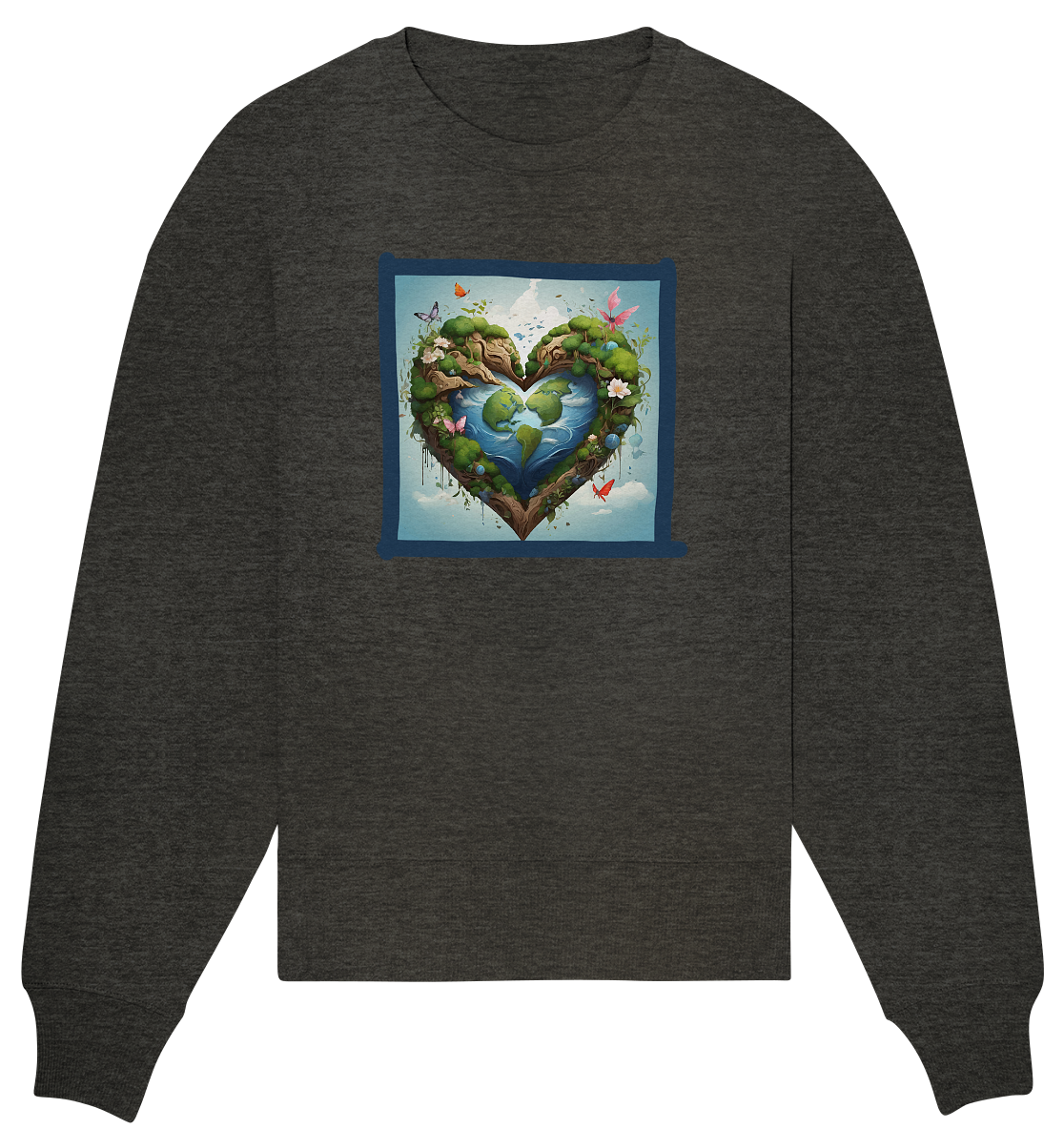 Erde herzförmig - Organic Oversize Sweatshirt