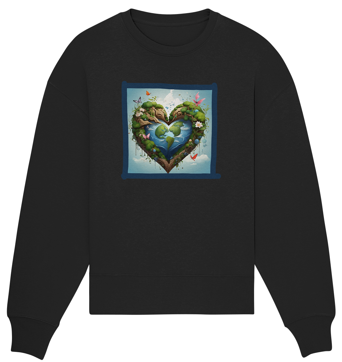 Erde herzförmig - Organic Oversize Sweatshirt