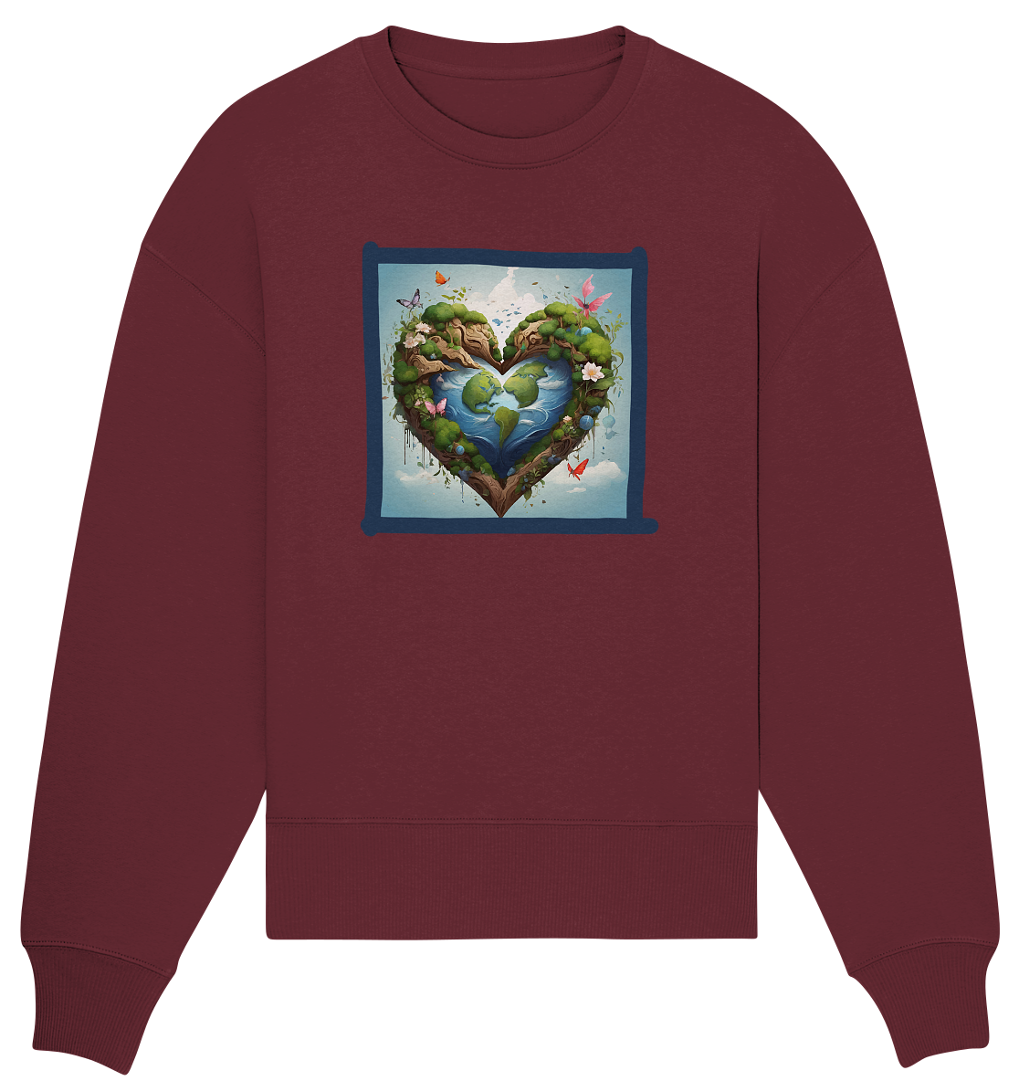 Erde herzförmig - Organic Oversize Sweatshirt