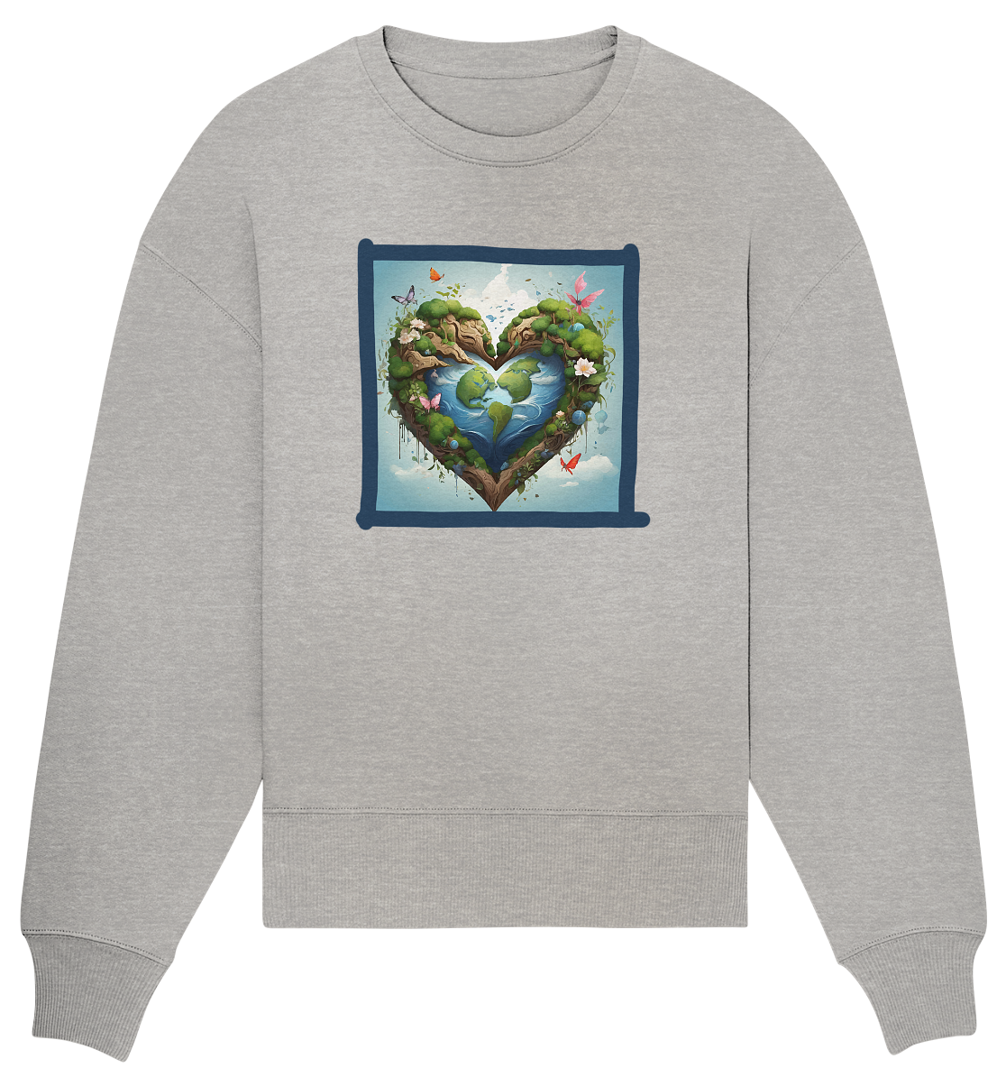 Erde herzförmig - Organic Oversize Sweatshirt