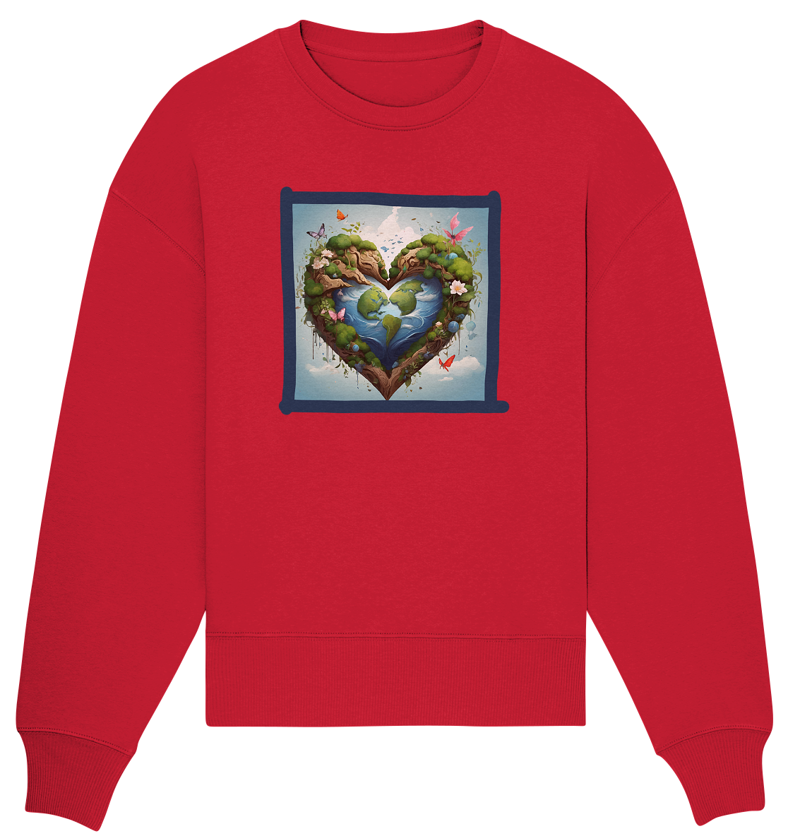 Erde herzförmig - Organic Oversize Sweatshirt