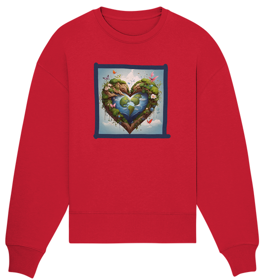 Erde herzförmig - Organic Oversize Sweatshirt