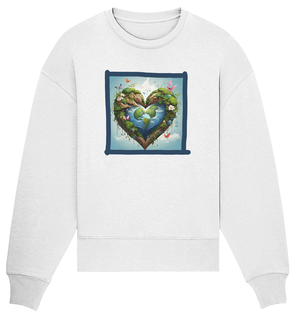 Erde herzförmig - Organic Oversize Sweatshirt