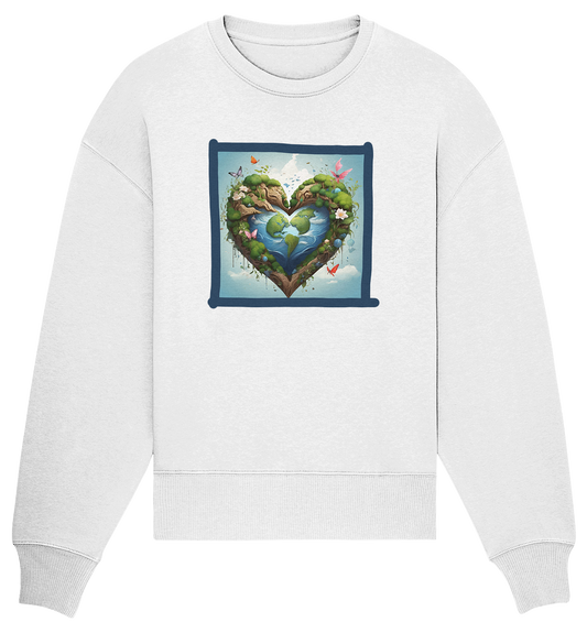 Erde herzförmig - Organic Oversize Sweatshirt