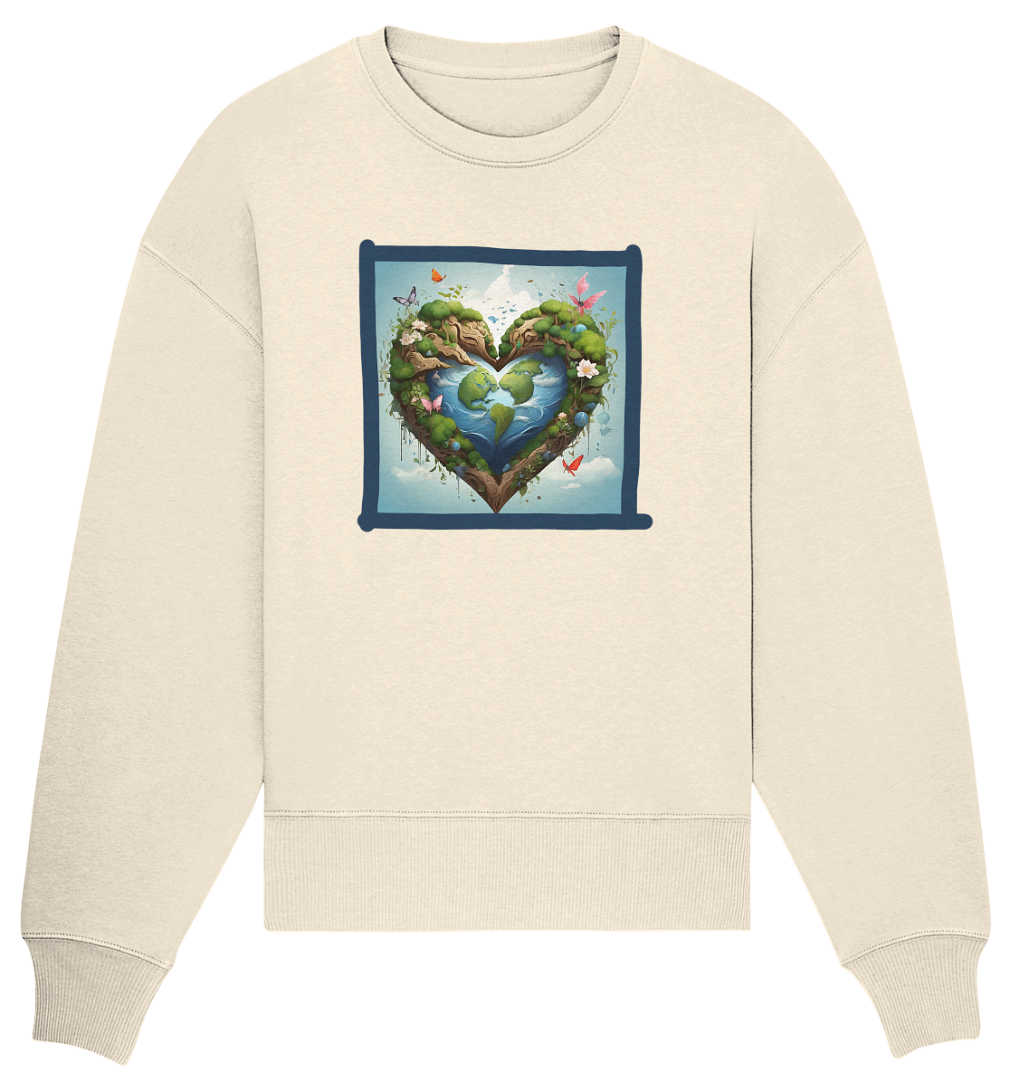 Erde herzförmig - Organic Oversize Sweatshirt